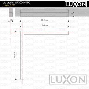 Proiector pentru sina magnetica CORNER90 ALB LED LUXON