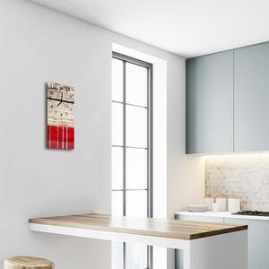 Ceas de perete din sticla vertical Bucătărie din lemn colorat
