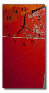Ceas de perete din sticla vertical vopsea roșie