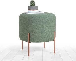 Taburet COPPER 41, otel/stofa clasica verde/curpru, 40x40x42 cm