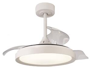 Ventilator de tavan Mistral Mini LED, alb, DC, silențios, CCT - Mantra Mantra Iluminación, Mistral Mini, reglabil, Alb, Camera de zi, Plastic, Modern