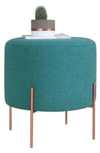 Taburet COPPER 45, verde/cupru, material textil/otel, 40x40x42 cm