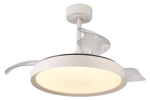 Ventilator de tavan cu LED Mistral, alb, DC silențios, CCT - Mantra Mantra Iluminación, Mistral, reglabil, Alb, Camera de zi, Plastic, Modern