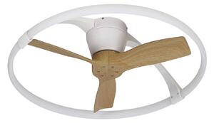 Ventilator de tavan Nepal cu LED-uri mini, aplicație, alb/fag - Mantra Mantra Iluminación, Nepal Mini, reglabil, Alb, Camera de zi, Metal, Modern