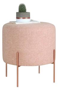 Taburet COPPER 44, roz/cupru, material textil/otel, 40x40x42 cm