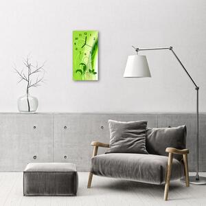 Ceas de perete din sticla vertical Arta grafica verde plantelor