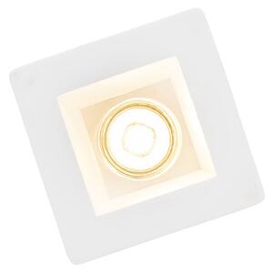 Set de 6 spoturi încastrate albe 12cm pătrate - Gypsy Stucco