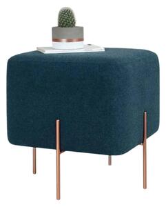 Taburet COPPER 62, stofa clasica albastru inchis, 40x40x42 cm