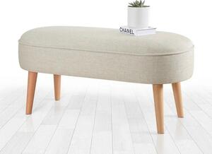 Bancheta LEDNOK, stofa clasica crem, 100x40x47 cm