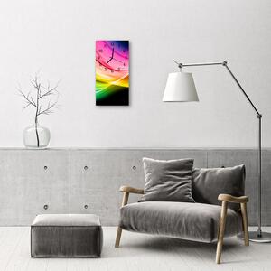 Ceas de perete din sticla vertical Valuri de artă abstractă culoare