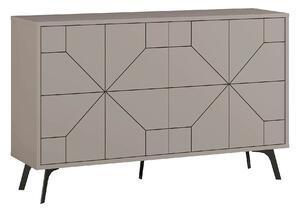 Comoda DUNE, gri/negru, PAL melaminat, 123x35x77 cm