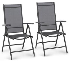 Blumfeldt London Lite, set de 2 scaune pliabile, 56,5 x 107 x 68 cm, ComfortMesh, aluminiu