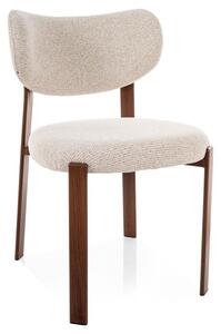 Scaun de dining tapiTat ROVENI, nuc / bej deschis