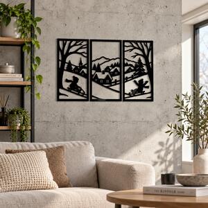 Set 3 panouri decorative de iarnă Winter Wonderland – Plexiglas negru, 30 x 15 cm