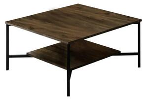 Masuta cafea Black Line, nuc/negru, PAL, 80x80x40 cm