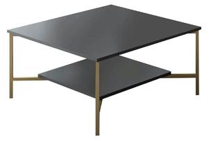 Masuta cafea Gold Line, negru, PAl, 80x80x40 cm