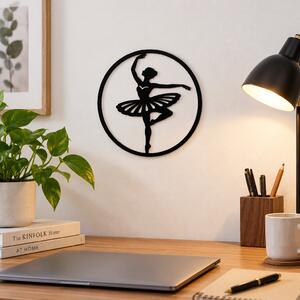 Decorațiune de perete Balerina Grațioasă – Plexiglas negru, Ø 20 cm | NOOT
