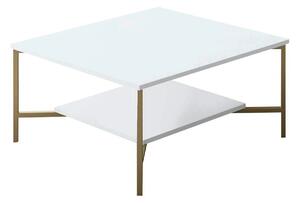 Masuta cafea Gold Line, alb/auriu, PAL, 80x80x40 cm