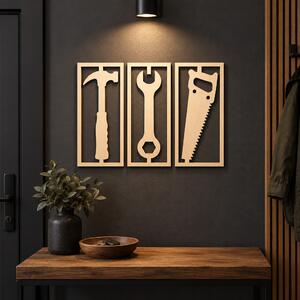 Atelier Decorativ NOOT – Set 3 decorațiuni de perete din placaj de plop, 41 x 18 cm