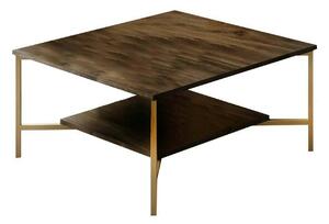 Masuta cafea Gold Line, nuc/negru, PAL, 80x80x40 cm