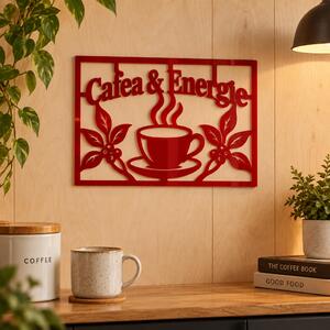 Placă decorativă Cafea & Energie – Plexiglas roșu, 32 x 22 cm | NOOT