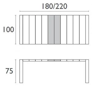 Masa Margo terasa, extensibila 180/ 100 cm, polipropilena - BEJ TAUPE