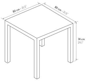 Masa Martin terasa, 80/80 cm, ratan sintetic