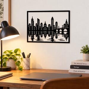Decorațiune de perete NOOT Nocturne Cityscape – Plexiglas negru, 32 x 24 cm