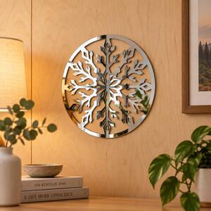 Fulgul Oglindit – Decorațiune de perete din plexiglas oglindă argintiu, Ø 24 cm | NOOT