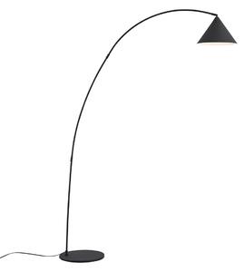 Lampă de podea retro neagră cu interior alb - Triangolo