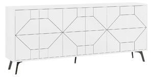 Comoda TV DUNE, alb/negru, PAL melaminat, 184x35x77 cm