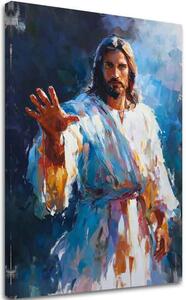 Iisus al luminii | pictat cu acrilic și foiță de aur