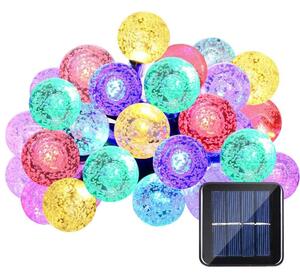 Instalatie solara LED 30 globulete, Multicolor