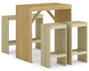 Set mobilier de bar de grădină, 5 piese, lemn de pin tratat