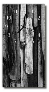 Ceas de perete din sticla vertical bord lemn negru