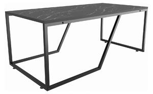 Masuta cafea Wendy, negru cu efect de marmura, PAL melaminat, 120x60x4