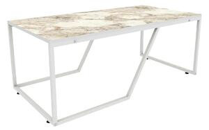 Masuta cafea Wendy, alb cu efect de marmura, PAL melaminat, 120x60x48