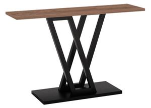 Consola Wirmo, culoarea nuc meamine - picior metalic negru 110x30x80cm