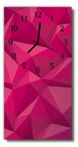 Ceas de perete din sticla vertical Arta grafica 3D roz