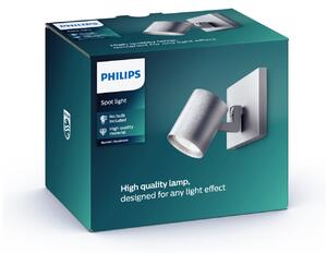 Philips myLiving Runner spot perete GU10 1 bec alu, reglabil, Metalic, Camera de zi / sufragerie, Metal