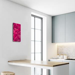 Ceas de perete din sticla vertical Arta grafica 3d roz