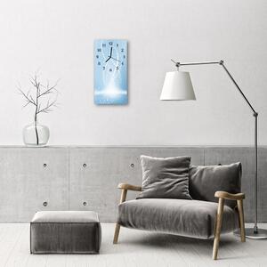 Ceas de perete din sticla vertical Abstracție albastru grafică