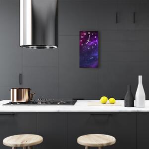 Ceas de perete din sticla vertical Galaxy spațiu violet