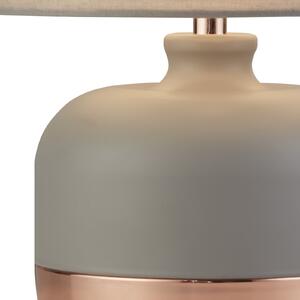 Searchlight Lampa de masă Tamsin, gri, metal/textil, înălțime 27 cm, E14, Gri, Camera de zi / sufragerie, Țesătură / Textil, Modern