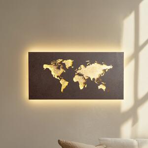 Lucande Aplică LED World, rugină/auriu, 60 cm x 30, Maro / Rugină, Camera de zi / sufragerie, Metal, Modern