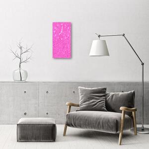 Ceas de perete din sticla vertical Sclipici roz