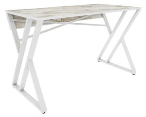 Masa birou GYZA, alb cu efect de marmura, alb, PAL melaminat, 120x60x7