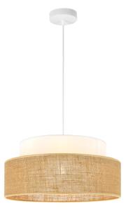 Lustră pe cablu BOHO 1xE27/60W/230V alb/bej