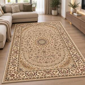 Covor Clasic Sufragerie Dormitor, Model Lotos 1555 110, Crem Bej 60x110