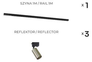 Zuma Line 3552 - Spot TUBE pentru șină, 3xGU10/35W/230V, negru/auriu
